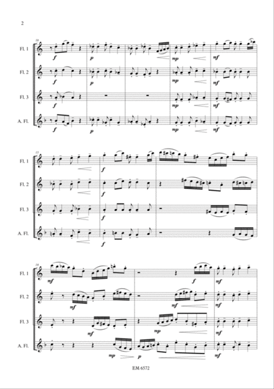 Soirée Parisienne for Flute Quartet Flute Quartet scores gallery preview page 3