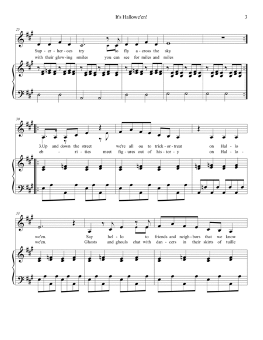 It's Hallowe'en! - Original Key High Voice scores gallery preview page 4