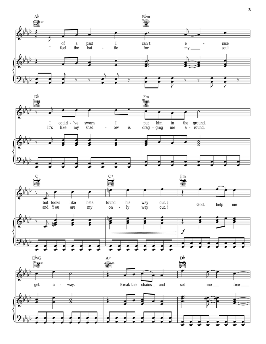 My Own Worst Enemy Piano, Vocal, Guitar scores gallery preview page 3