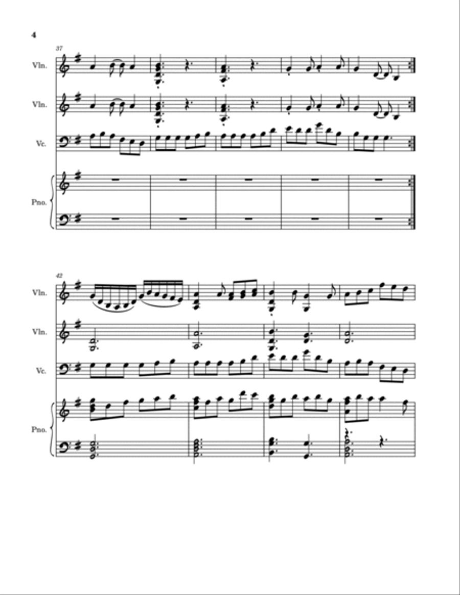 Fiddle Medley - Kesh Jig, Swallowtail Jig, Irish Washerwoman Piano Trio scores gallery preview page 4