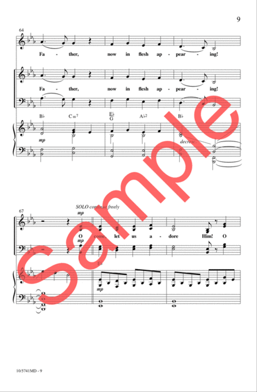 O Come, All Ye Faithful (His Name Shall Be) 4-Part scores gallery preview page 9