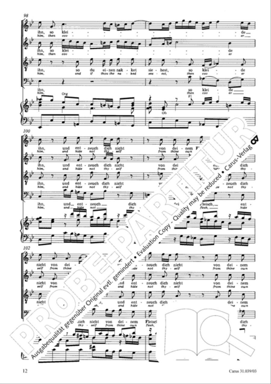Give the hungry ones thy bread (Brich dem Hungrigen dein Brot) 4-Part scores gallery preview page 13