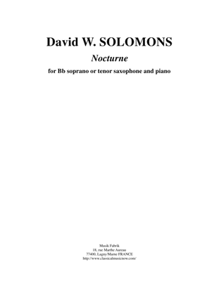 David Warin Solomons: Nocturne for Bb soprano or tenor saxophone and piano
