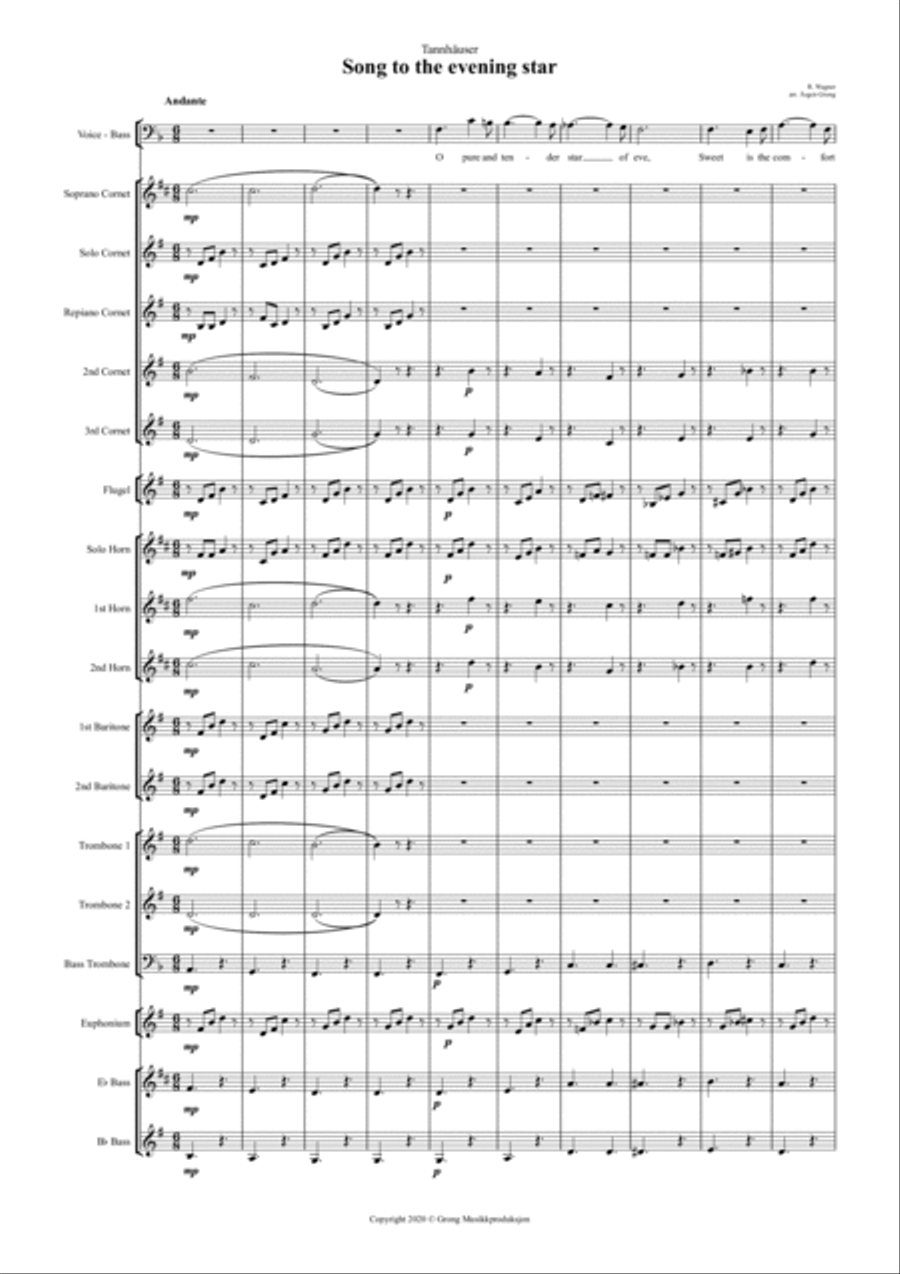 Song to the evening star Brass Band scores gallery preview page 2