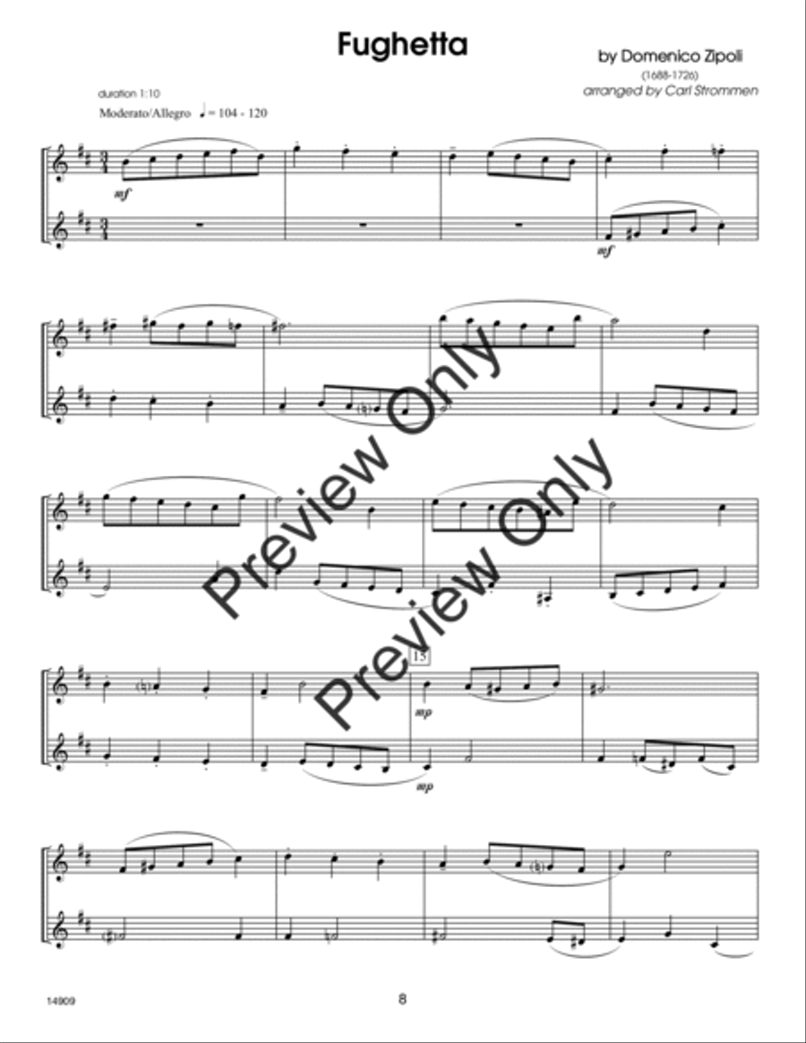 30 Melodious Duets- Clarinet Woodwind Duet scores gallery preview page 8