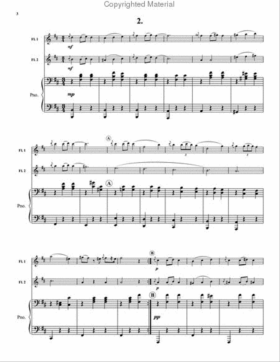 Nine Waltzes from Opus 39 Flute Duet scores gallery preview page 3