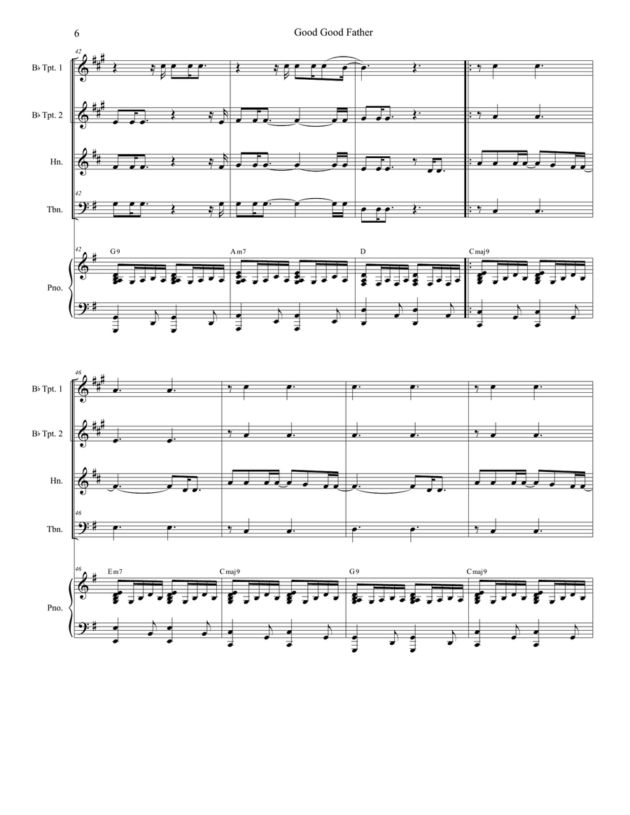 Good Good Father Brass Ensemble scores gallery preview page 6