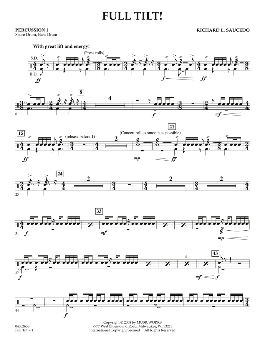 Full Tilt - Percussion 1