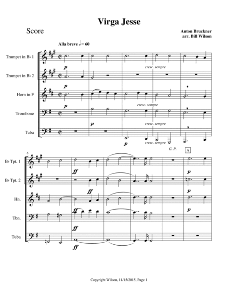 Virga Jesse Brass Quintet scores gallery preview page 2