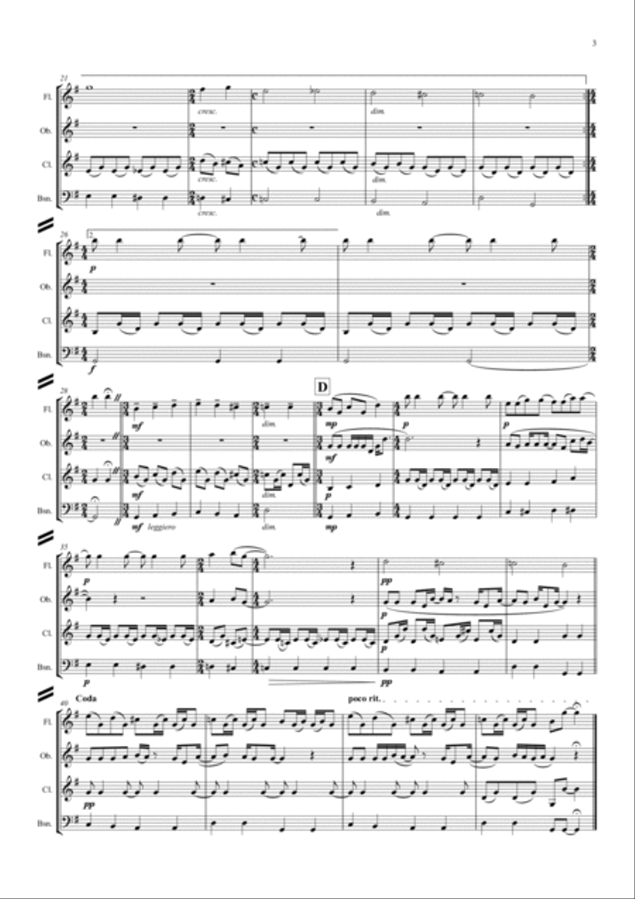 Blackbird Woodwind Quartet scores gallery preview page 4