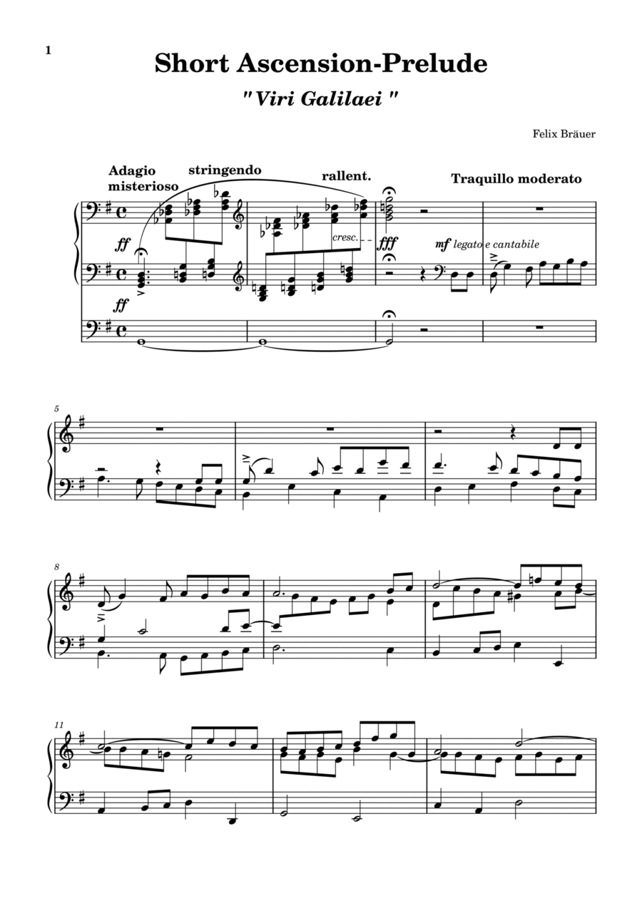 Short Ascension-Prelude Short Ascension-Prelude Organ Solo scores gallery preview page 1