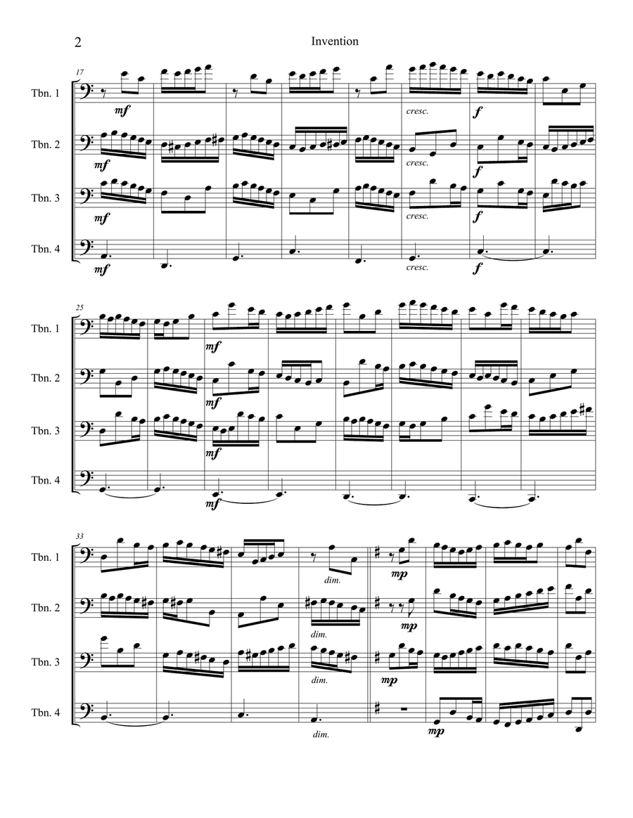 Invention Invention Brass Quartet scores gallery preview page 2