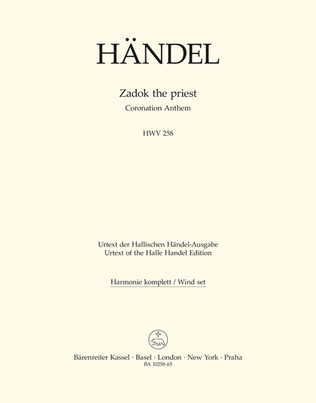 Book cover for Zadok the priest HWV 258