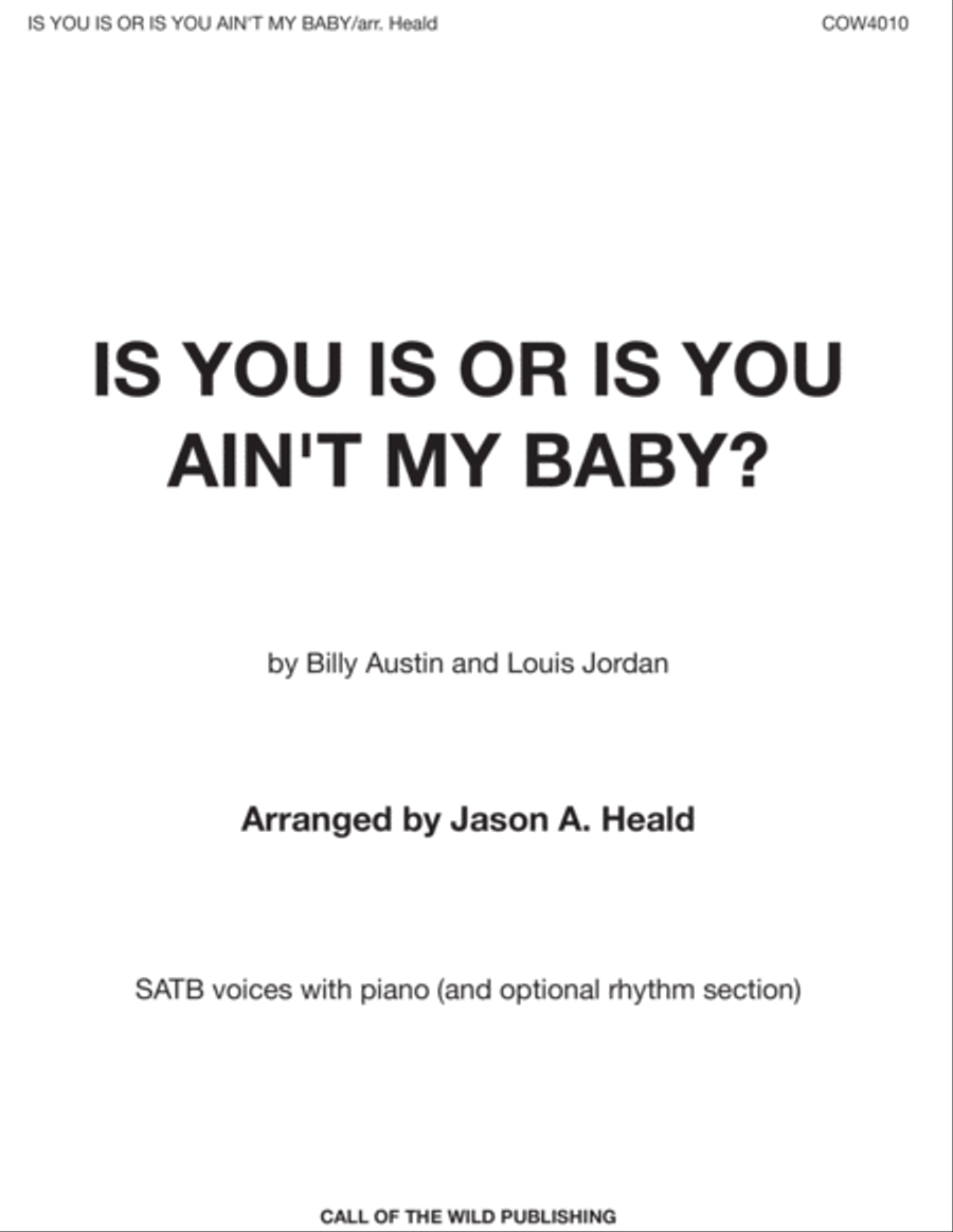 Is You Is, Or Is You Ain't (ma' Baby) 4-Part scores gallery preview page 1