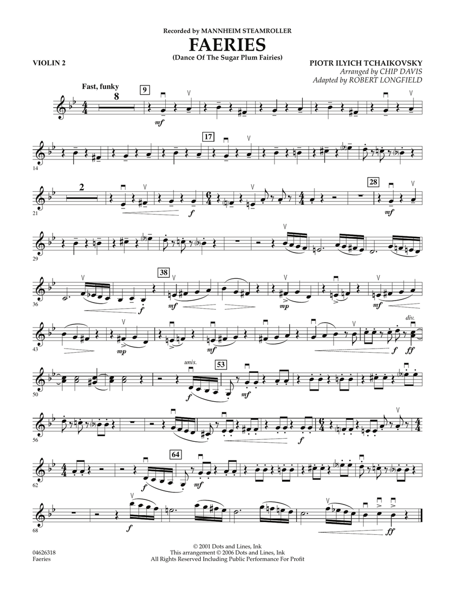 Faeries (from The Nutcracker) - Violin 2 Orchestra scores gallery preview page 1