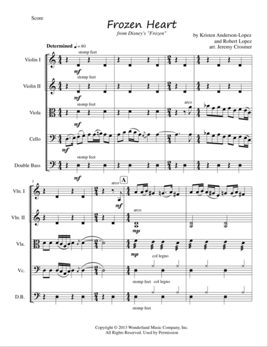 Frozen Heart String Quartet scores gallery preview page 3