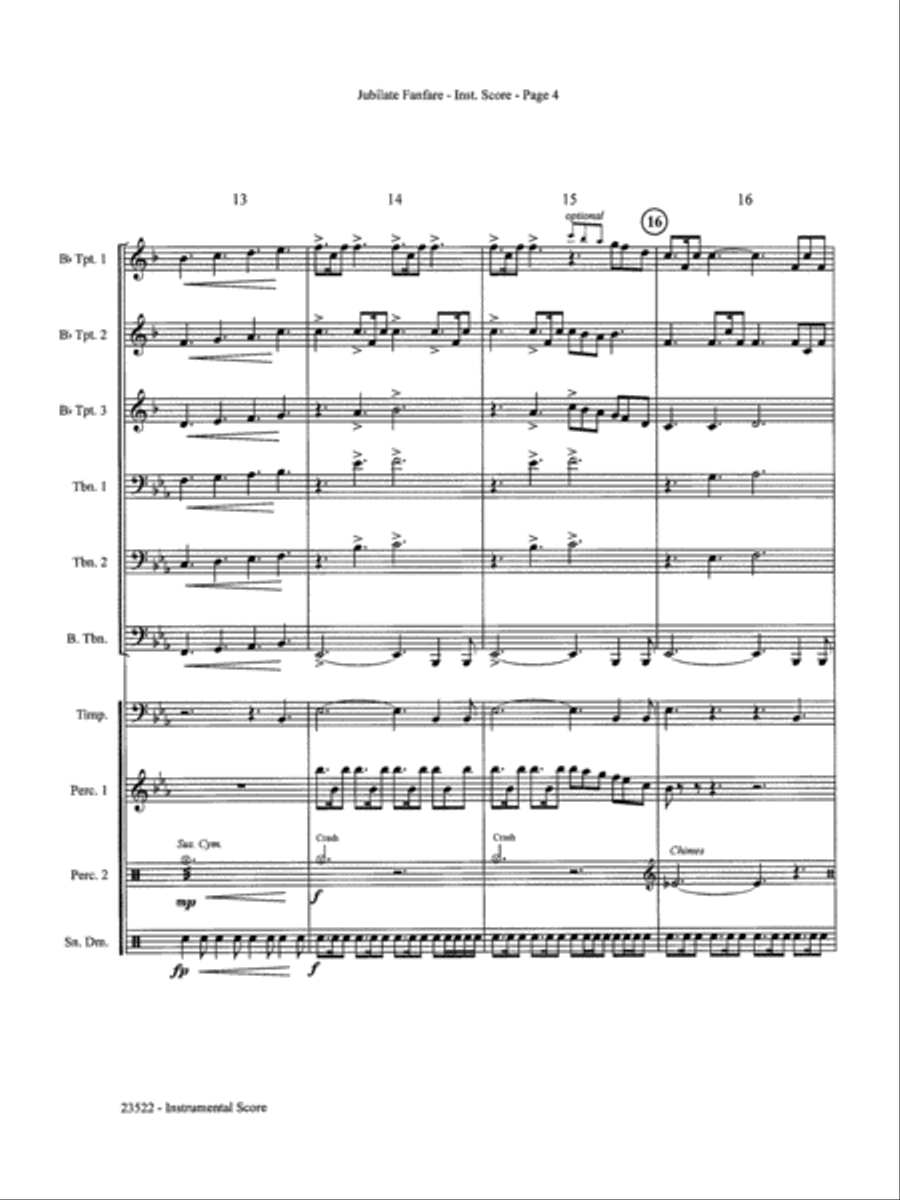 Jubilate Fanfare: Score Jubilate Fanfare: Score Score scores gallery preview page 4