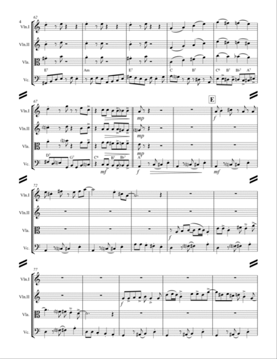 Sweet Georgia Brown (for String Quartet) String Quartet scores gallery preview page 5