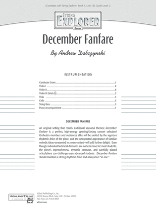 December Fanfare: Score