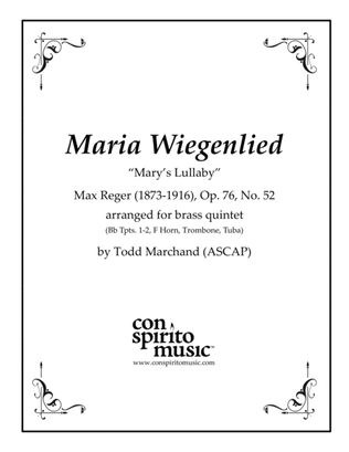 Book cover for Maria Wiegenlied ("Mary's Lullaby") - brass quintet