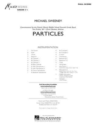 Book cover for Particles - Full Score