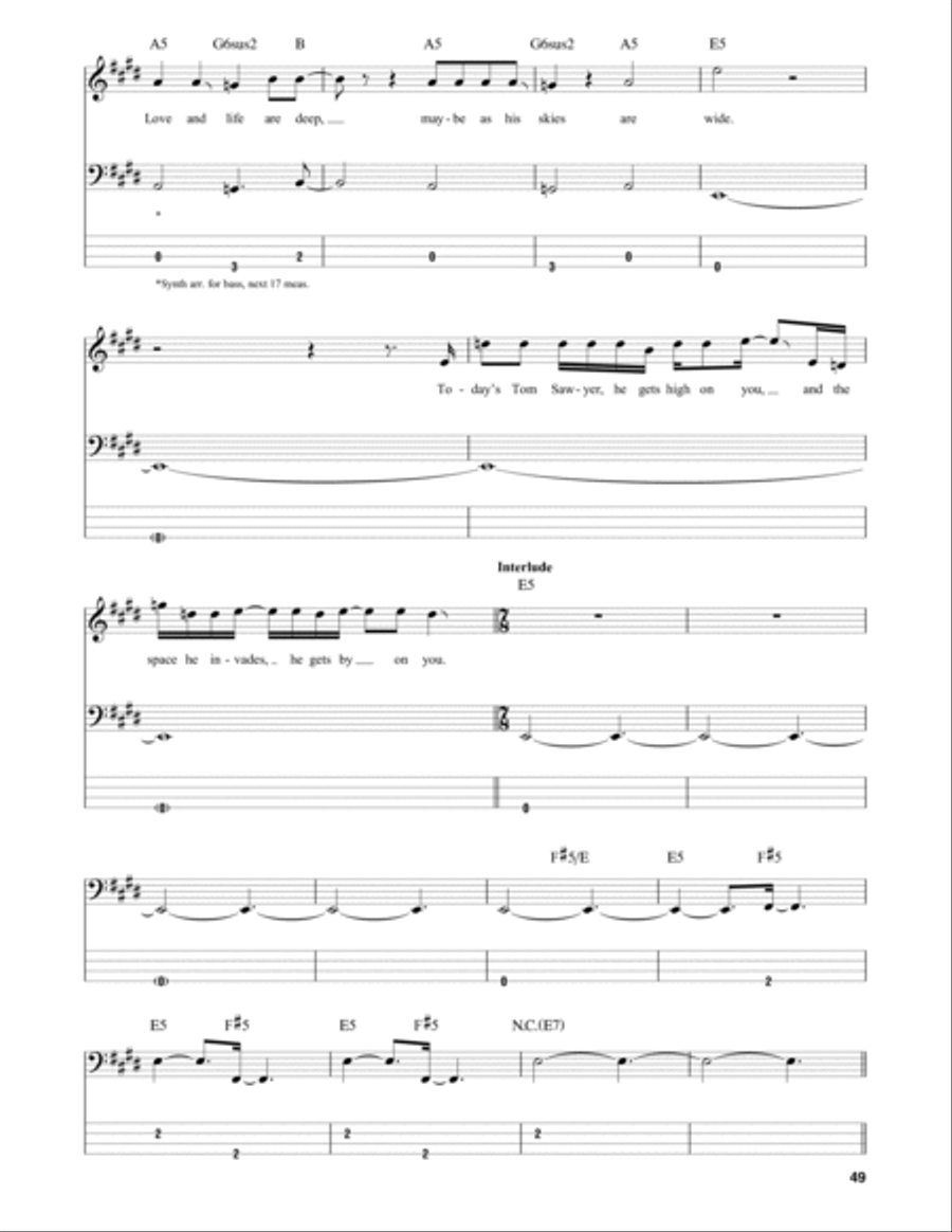 Tom Sawyer Guitar Tablature scores gallery preview page 4
