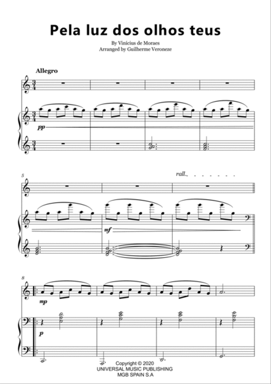 Pela Luz Dos Olhos Teus Pela Luz Dos Olhos Teus Clarinet Solo scores gallery preview page 2