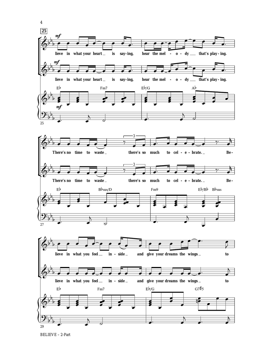 Believe (from The Polar Express) (arr. Mac Huff) 2-Part scores gallery preview page 4