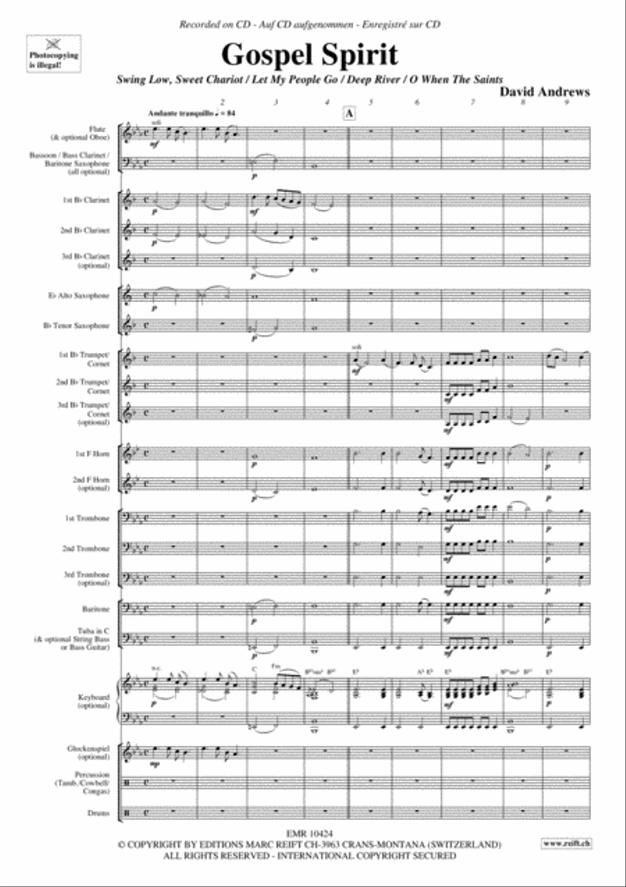 Gospel Spirit Concert Band scores gallery preview page 4