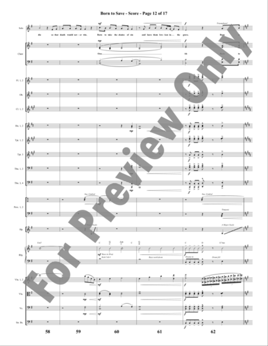 Born to Save - Orchestration Choir scores gallery preview page 13