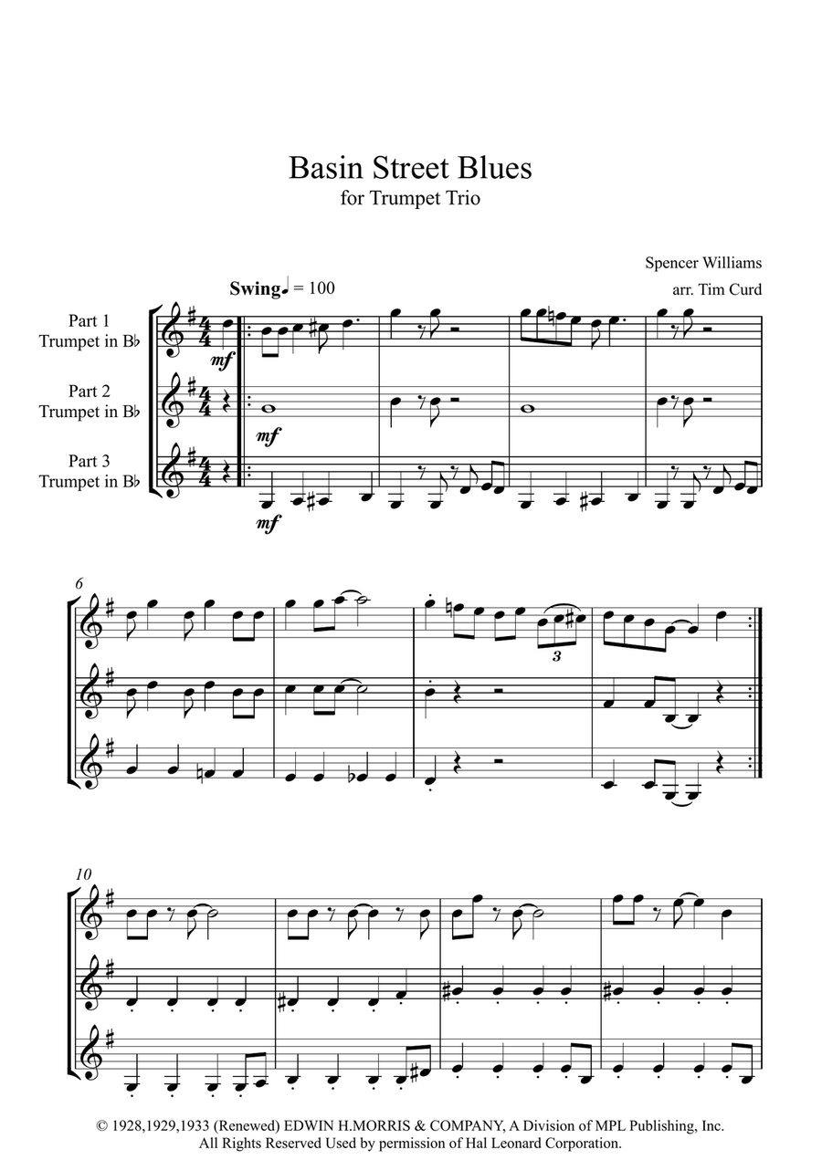 Basin Street Blues Brass Ensemble scores gallery preview page 2