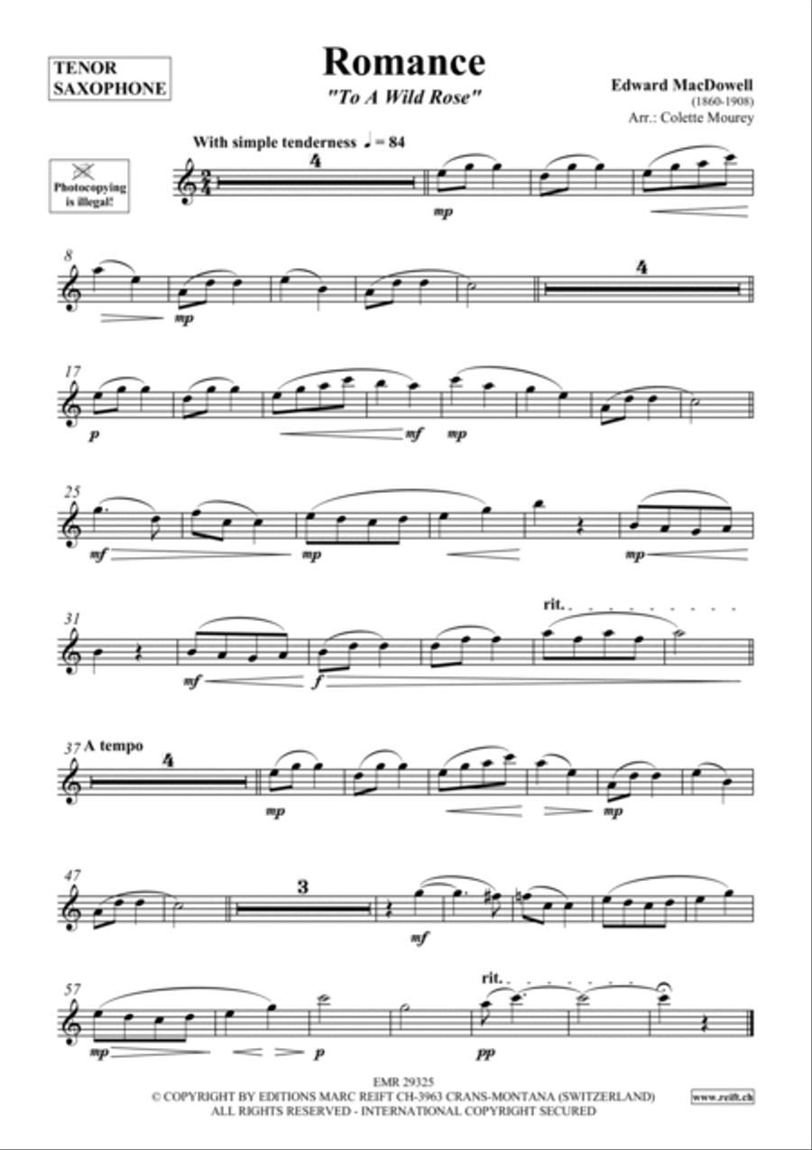 Romance Tenor Saxophone scores gallery preview page 2
