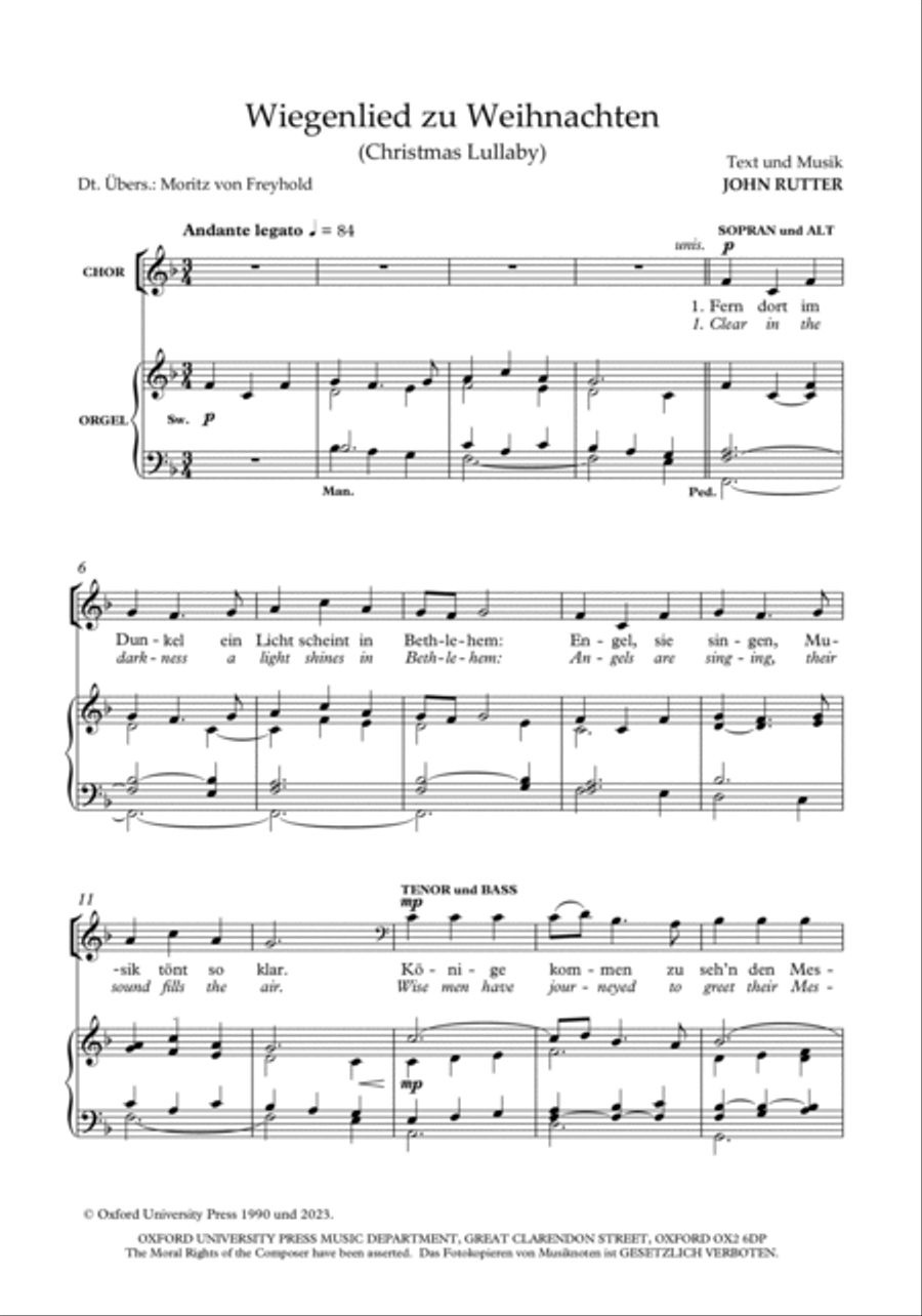 Wiegenlied zu Weihnachten (Christmas Lullaby) 4-Part scores gallery preview page 2