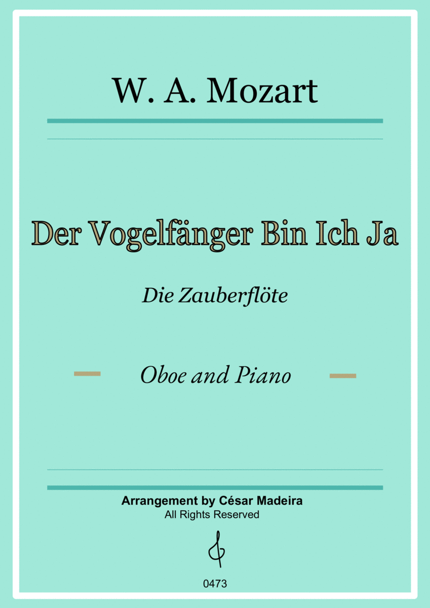 Der Vogelfänger Bin Ich Ja - Oboe and Piano (Full Score and Parts) image number null