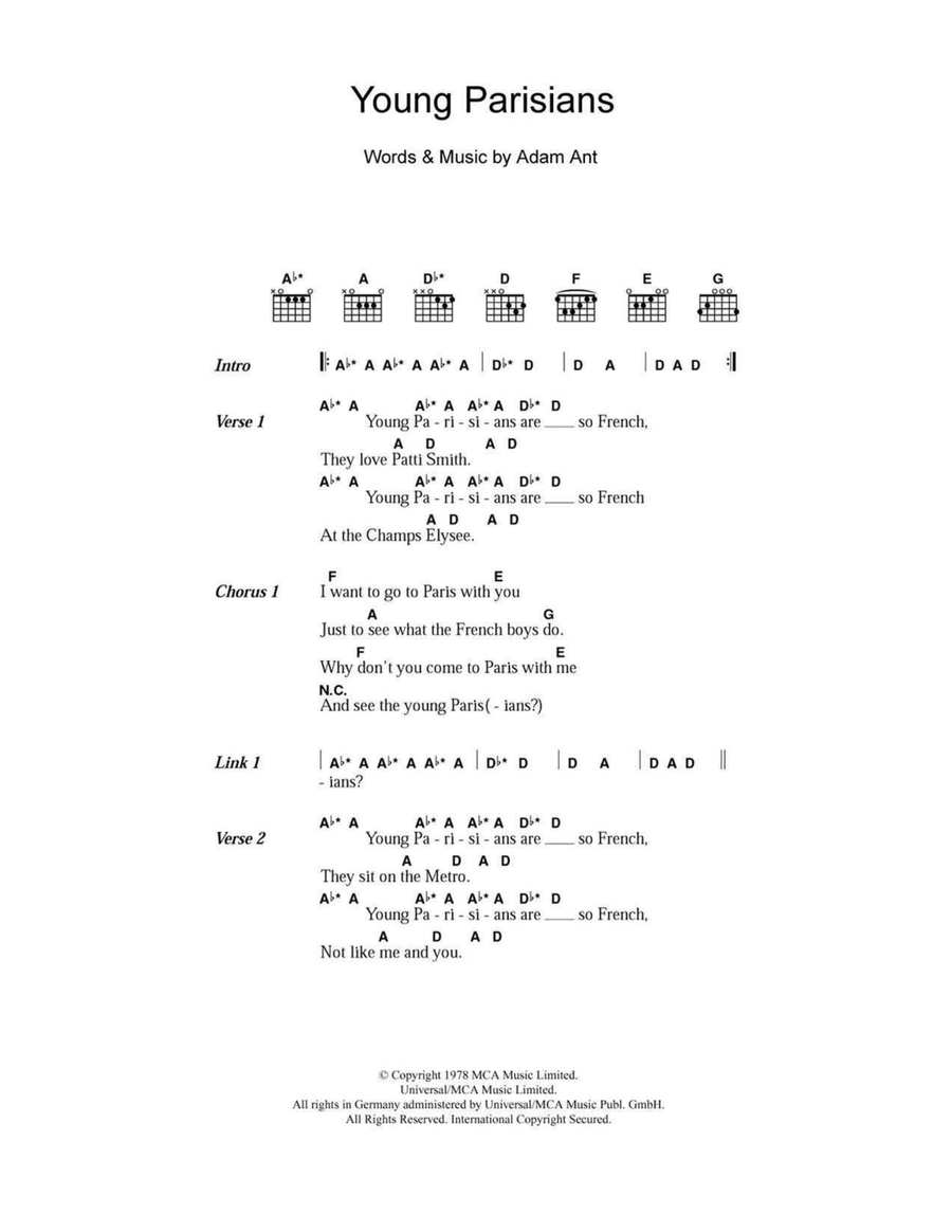 Young Parisians Acoustic Guitar scores gallery preview page 1
