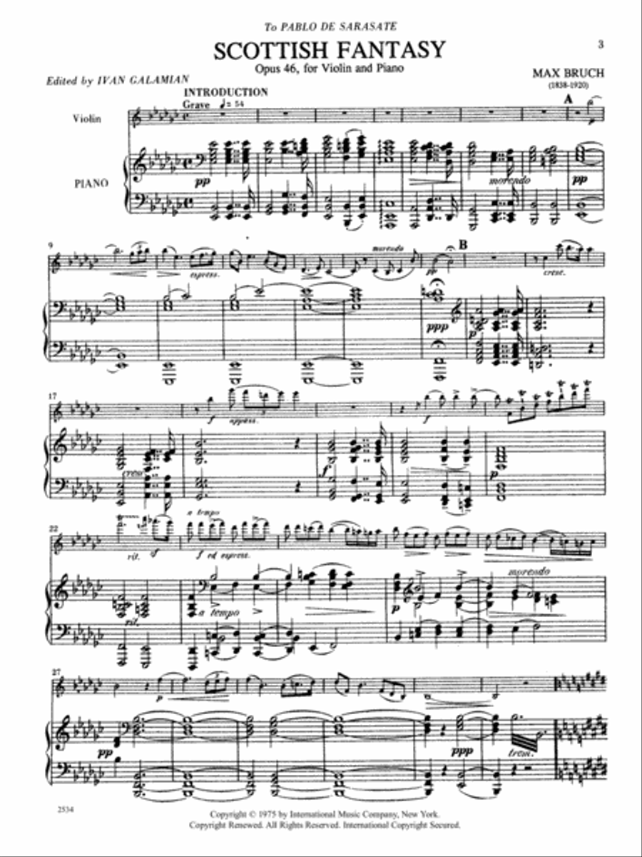 Scottish Fantasy, Op. 46 Violin Solo scores gallery preview page 2