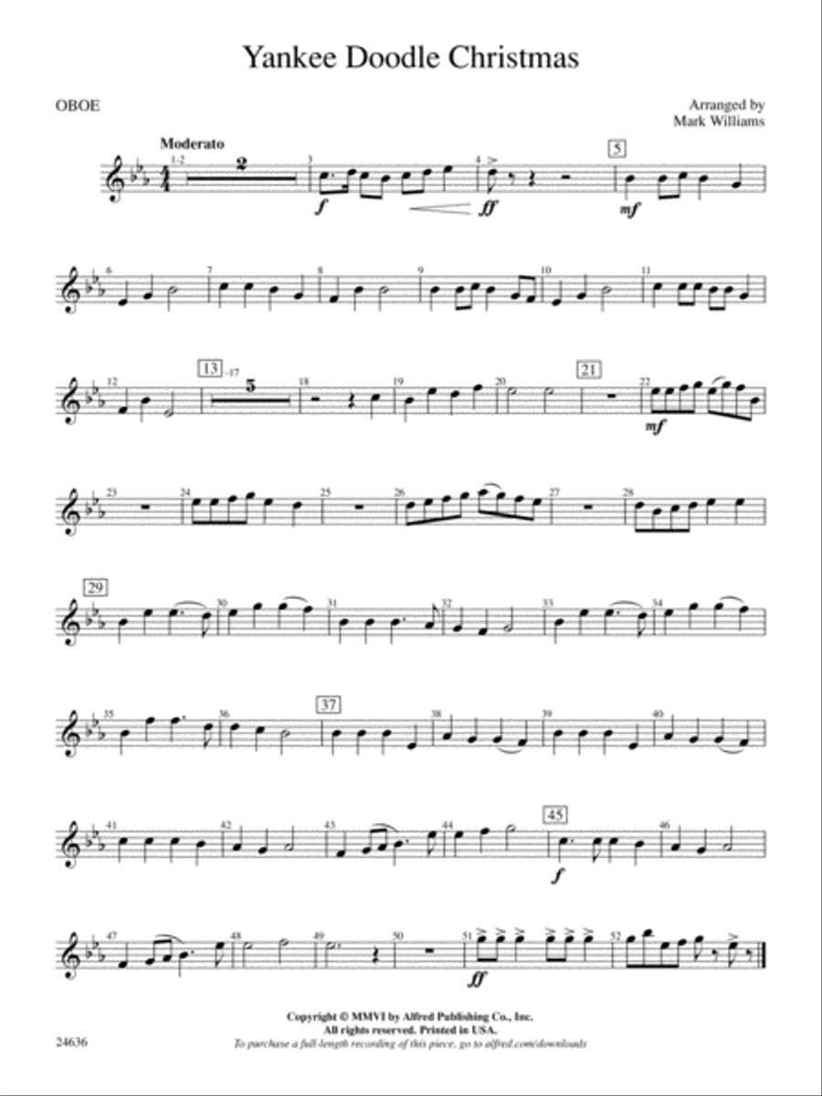 Yankee Doodle Christmas: Oboe Concert Band scores gallery preview page 1