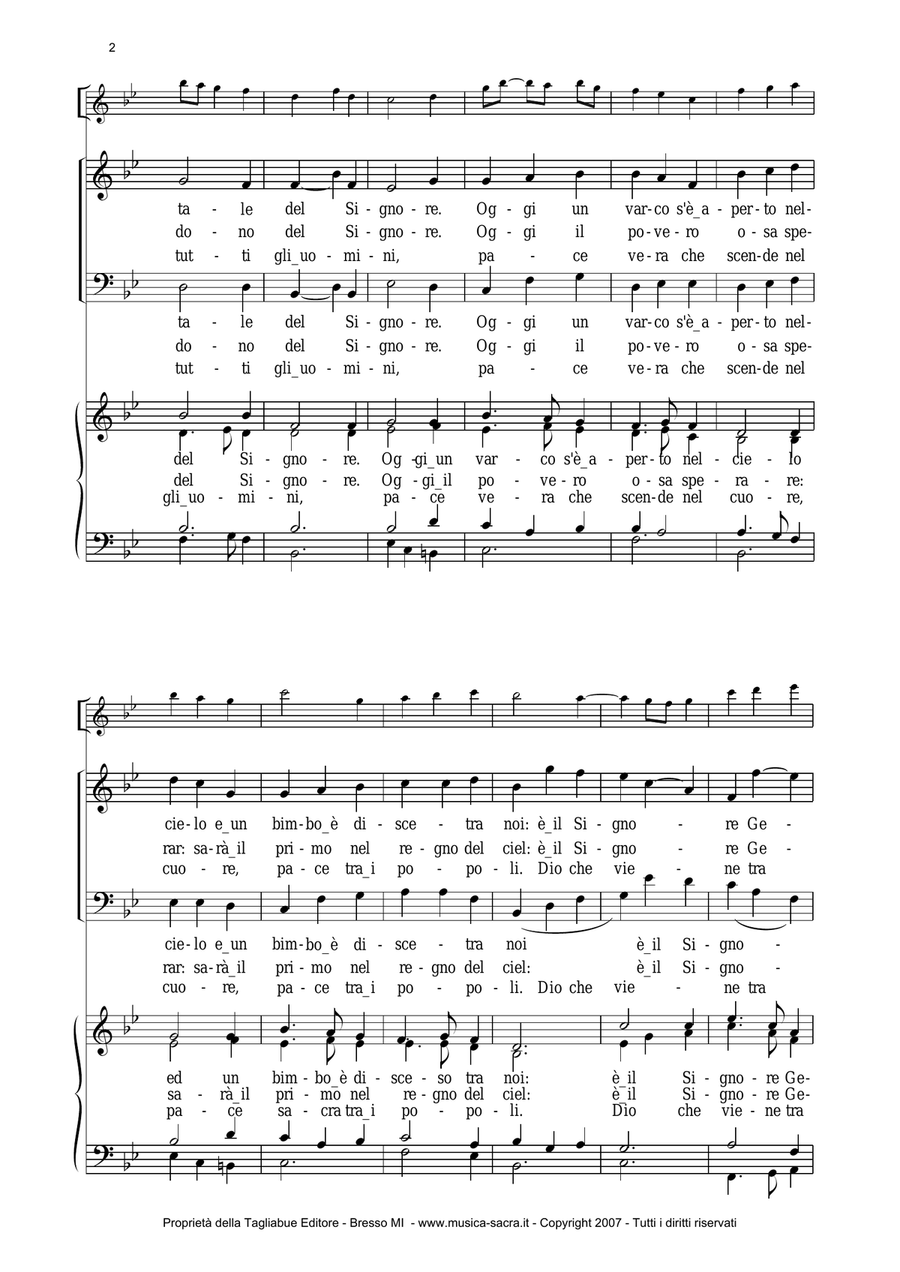 NOTTE STELLATA (Stille Nacht) - For Soli, SA Choir, Violin and Organ SA scores gallery preview page 2