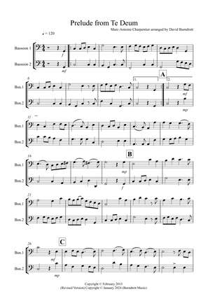 Prelude from Te Deum for Bassoon Duet