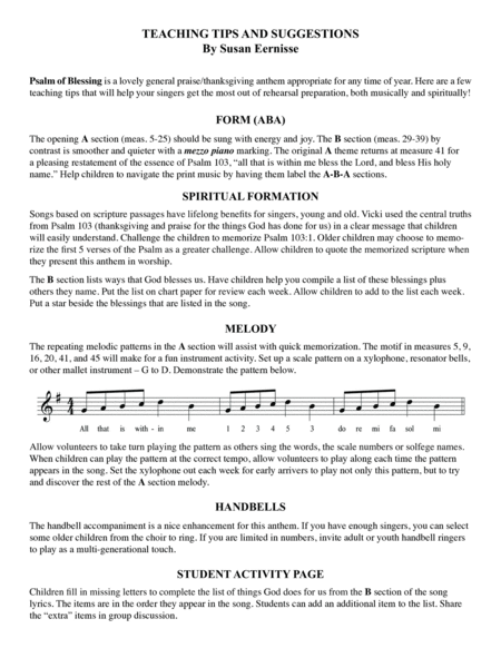 Psalm of Blessing - Director's Score/Resource image number null