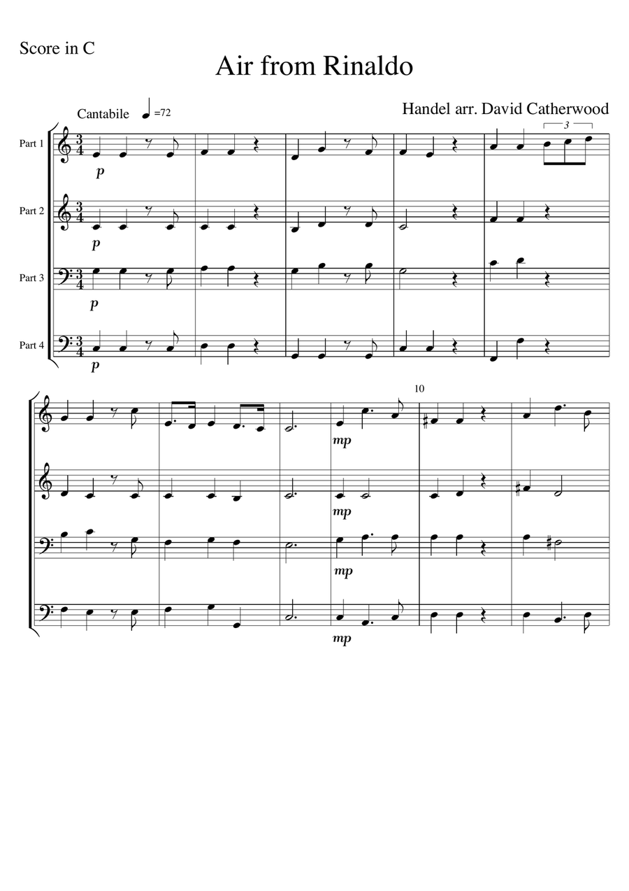 Air from Rinaldo - "Lascia ch'io pianga" (Handel arr. for flexible ensemble by David Catherwood)