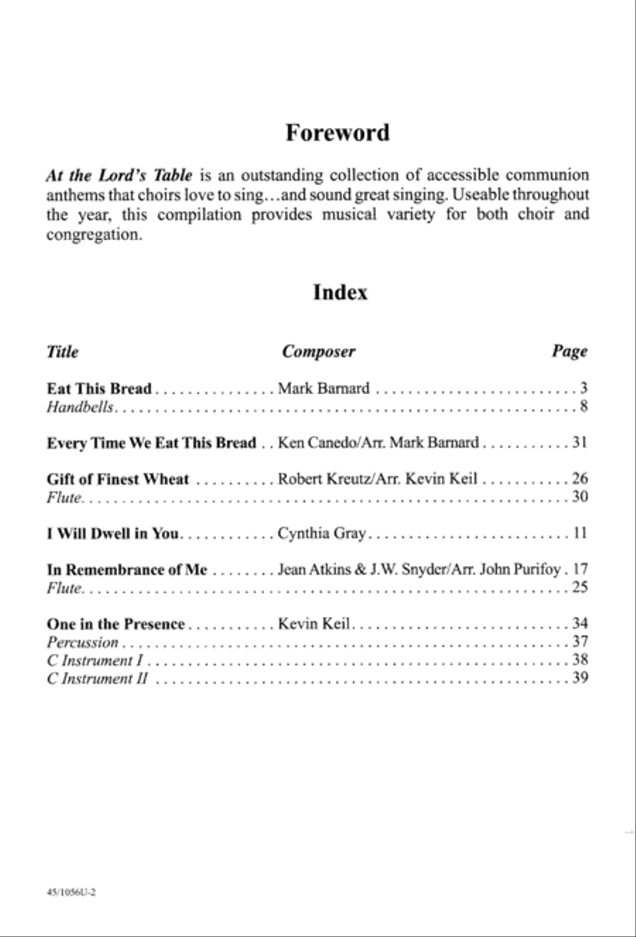 At the Lord's Table 4-Part scores gallery preview page 4