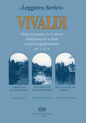 Book cover for Concerto in A Minor for Violin, Strings, and Continuo, RV356