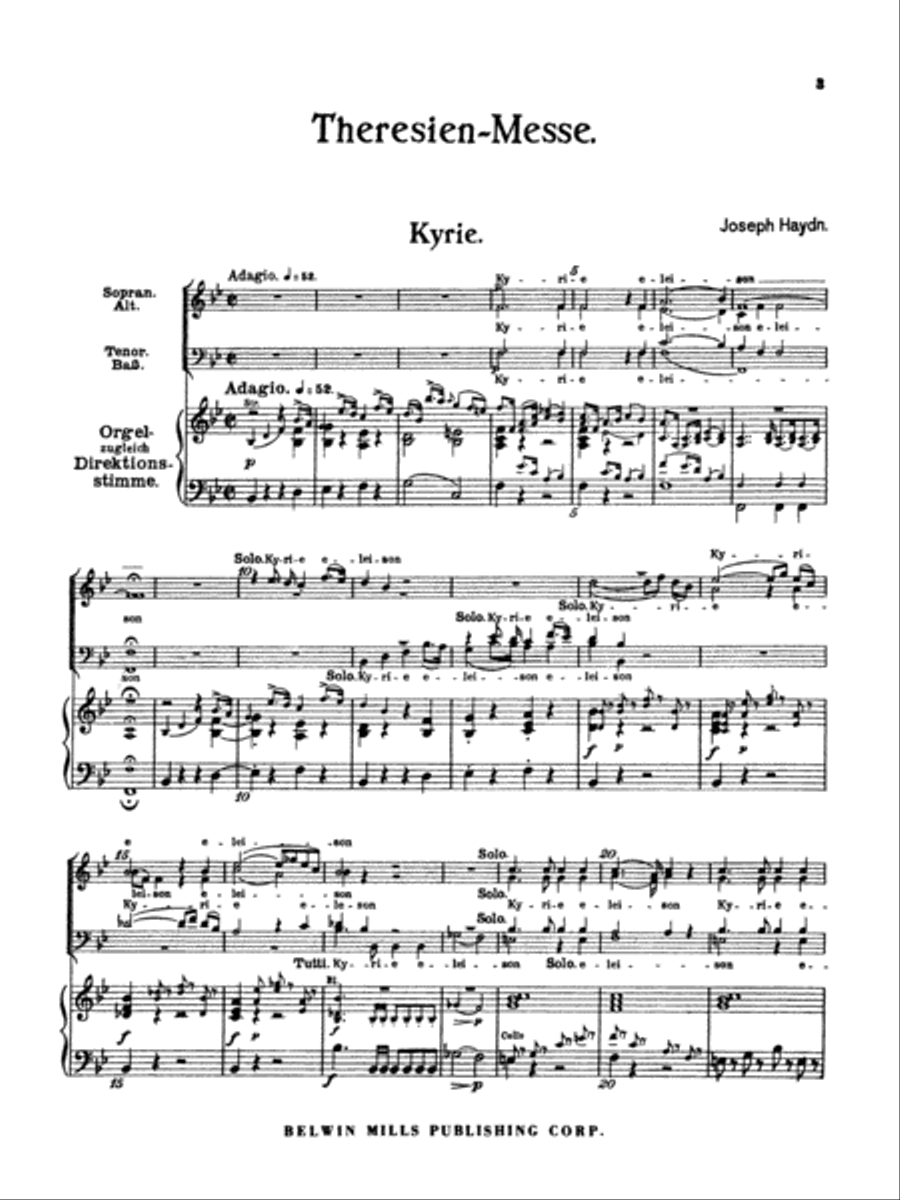 Theresa Mass in B-flat Major 4-Part scores gallery preview page 4