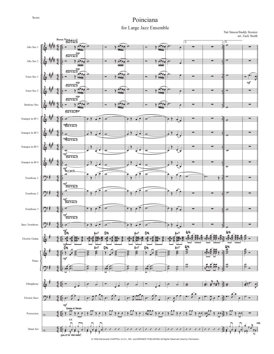 Poinciana (song Of The Tree) Jazz Ensemble scores gallery preview page 1