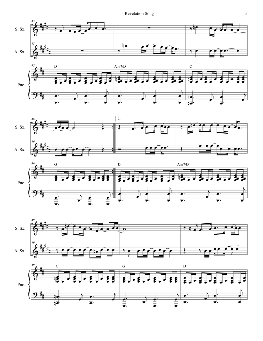 Revelation Song Revelation Song Woodwind Duet scores gallery preview page 5