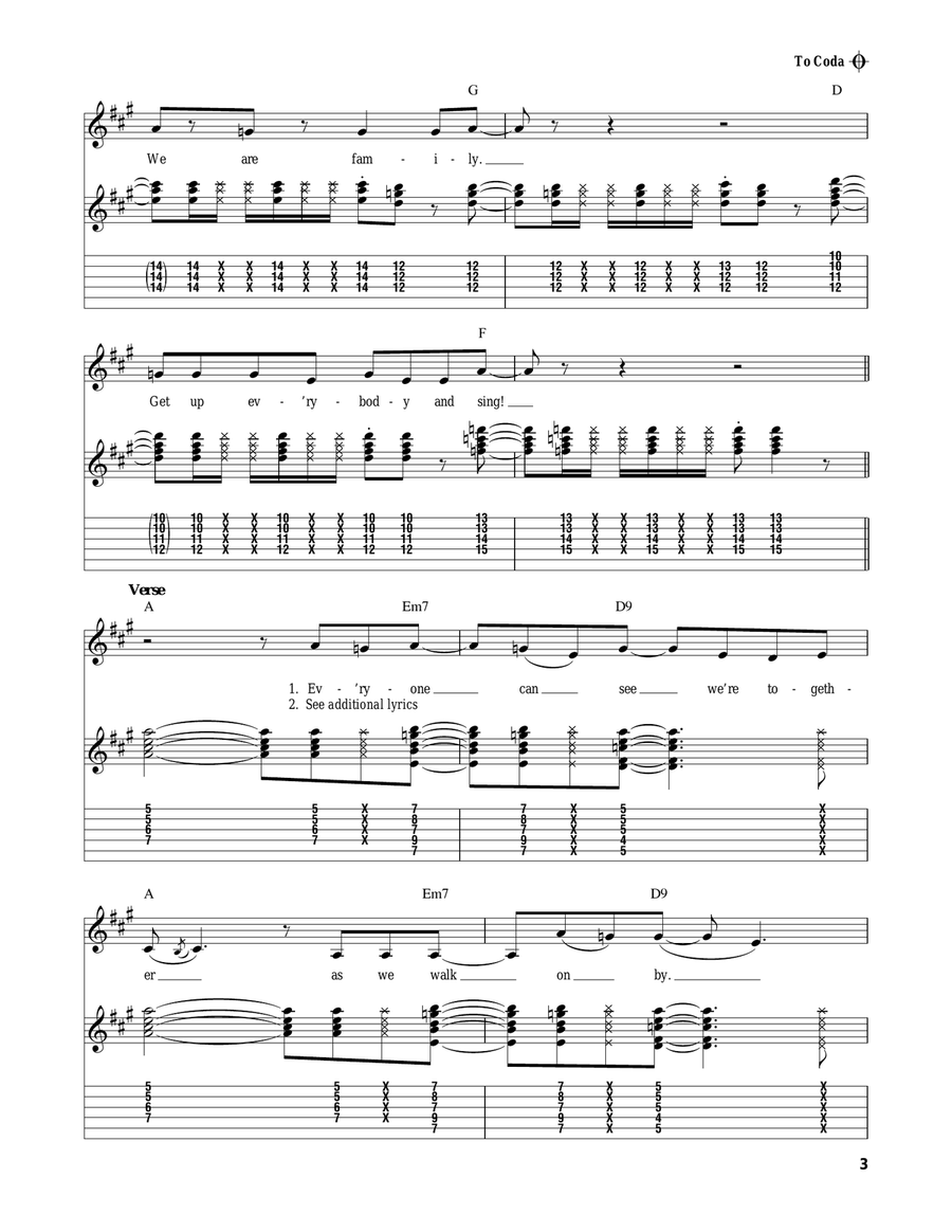 We Are Family Acoustic Guitar scores gallery preview page 3