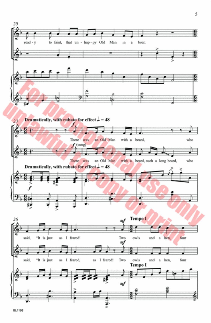A Song of Nonsense Choir scores gallery preview page 5
