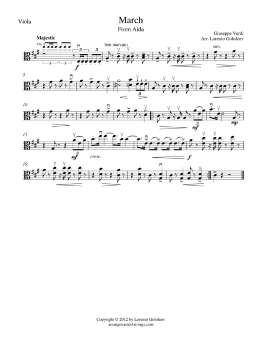 March from Aida March from Aida String Quartet scores gallery preview page 3