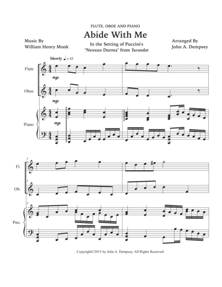 Abide with Me (Trio for Flute, Oboe and Piano) image number null